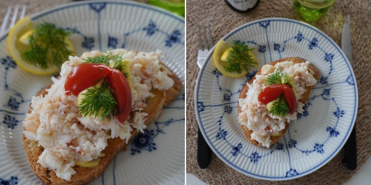 Opskrift på ristet brød med krabbekød og hjemmelavet aioli